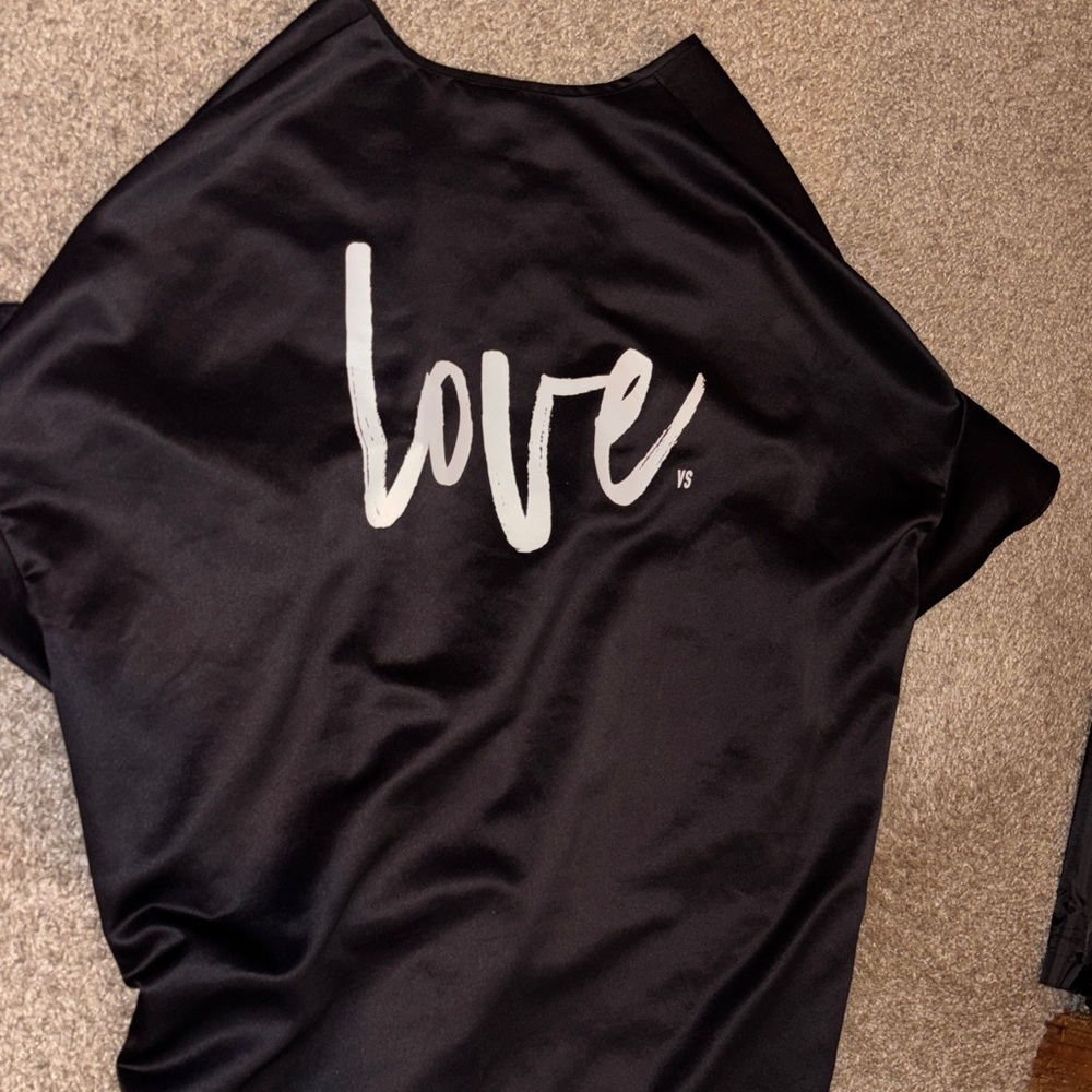 VS black satin robe